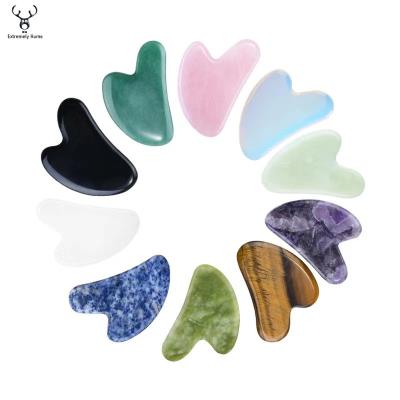 China Face making direct logo amethyst jade roller gua sha set gua sha facial tool for sale