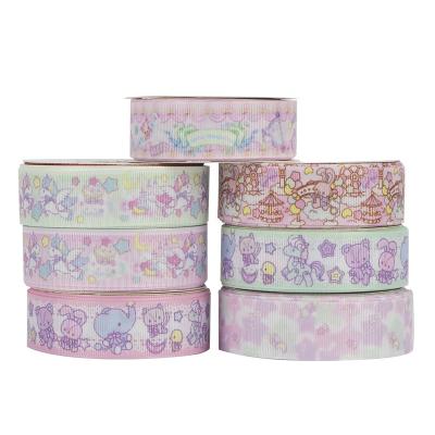 China Midi Eco-Friendly Ribbons Heat Transfer Printing Hair Bow Making DIY Character Material Custom Ribbon 25mm for sale