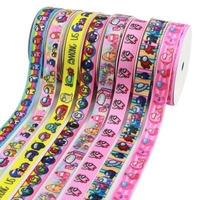 China Eco-Friendly Midi Customized Logo Brand Name Pattern Designer Lanyard Ribbon For Making Key-Chain Strap ID Card Holder for sale