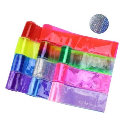 China Recyled New Arrival Popular Glitter PVC Jelly Ribbons Plastic Ribbon For Transparent PVC Jelly Handbag Clothing Hiar Accessories for sale