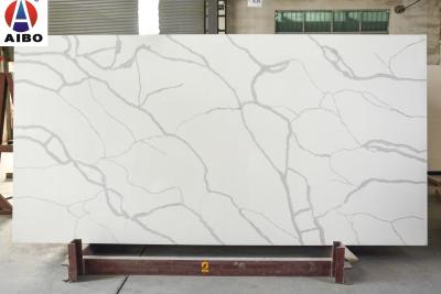 China White Grey Vein Quartz Countertop Slabs 18mm 20mm 30mm Calacatta for sale