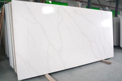 China SGS Certificate Calacatta Artificial 93% Quartz Stone Sheet For Kitchentop for sale