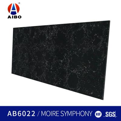 China 20MM Black Artificial Quartz Stone For Quartz  Kitchen Vanity top for sale