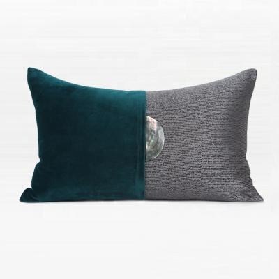 China Anti-Static Sofa Rectangle Cushion Pillow Modern Home Center Chinese Style Decorative Splicing Lumbar Lumbar Pillow /Green for sale