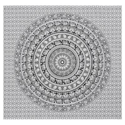 China Jacquard Pop Opens Mandala Gradient Tapestry Wall Hanging Hippie - Psychedelic Hippie Boho Dorm Room Decor Poster Silver Faux Gypsy for sale