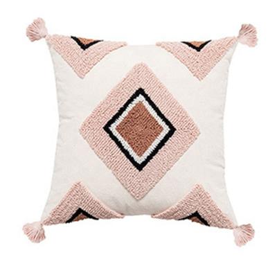 China Boho Tile Breathable Decorative Decorative Covers, Tassel Tufted Pillow Case For Sofa Bedroom Pillow Cushion Covers for sale