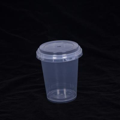 China Single Wall 32 OZ Plastic Drink Buckets Wholesale Disposable Fruits Container Clear Bucket Cups With Lid for sale