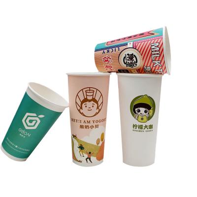 China Bio-degradable Single Wall Bio-degradable Paper milk bubble tea cups custom for sale