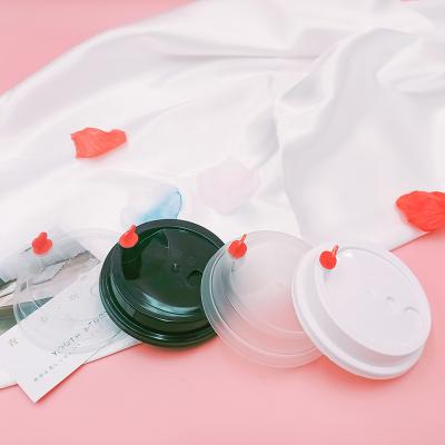 China Non-Refillable Disposable Plastic PP PLA Injection Panda Cup Lid Cover for Bubble Tea Cup for sale