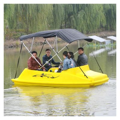 China Four-Seat Adult Plastic Pedal Boats Leisure Pedal Boat Electric Water Play Equipment for sale