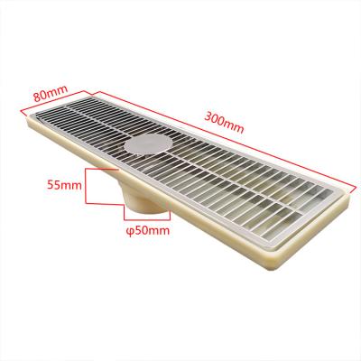 China GUIDA 721012 modern plastic linear shower drain with SS cover plastic shower floor channel drain siphon for sale