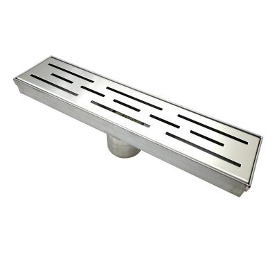 China GUIDA 726077 SS304 Modern Linear Outlet 50mm Stainless Steel Shower Floor Drain 300*70mm Long for sale