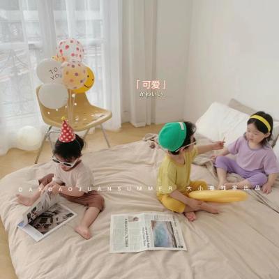 China Other 2022 spring boys candy color custom fashion kids two-piece sets and summer new arrivals children's clothing two-piece sets kids clothes for sale