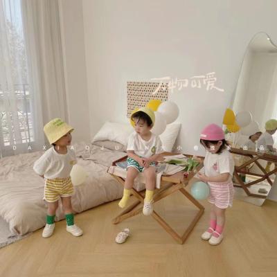 China Girls summer shorts children's breathable clothes set 2022 fashion trend children's casual wear fruit pattern toddler girls and boys for sale