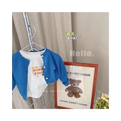 China Spring Breathable Wholesale Soft Quantity Custom Clothing Boutique Kids Children Sweater For Boys And Girls Pure Color 2022 Kids Clothes for sale