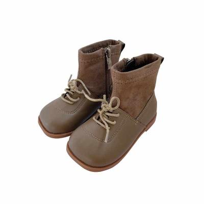 China Sweat-absorbent Kids Slip On Boots Autumn Winter Pu Leather Casual School Girls Shoes Fashion In Snow Boots Kids for sale