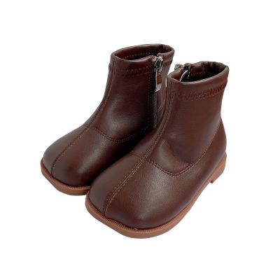 China New Autumn Wholesale Stylish Girls Kids 2021 Lightweight Design Rejects Fuzzy Boots Little Girls Leisure Thermal Zipper Children's Shoes- for sale