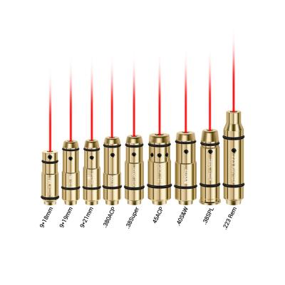 China Tactical Brass 9mm Bore Sight Laser Sight Bullet CAL for Dry Hole Firing Sights 380ACP 40S&W 223 Rem Hunting Red Dot Training for sale