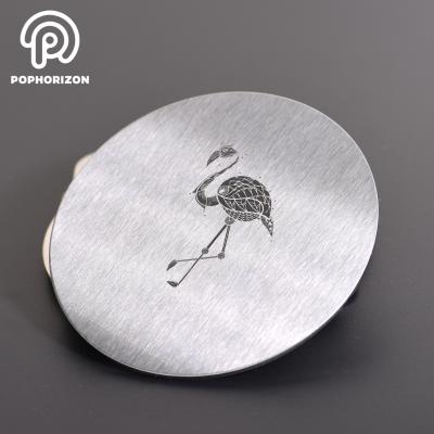 China Mat For Cup Stainless Steel Swept by Pophorizon Viable Logo Coaster for sale