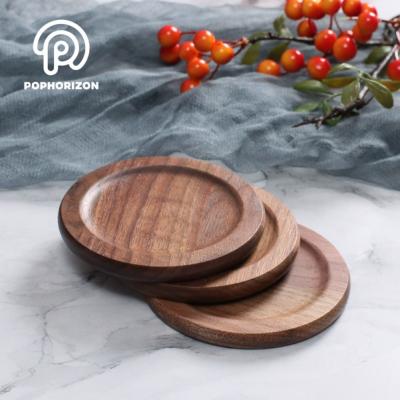 China Pophorizon Sustainable Wooden Coaster Wanult Cup Wooden Coaster for sale