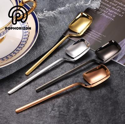 China Viable Original Pophorizon 304 Stainless Steel Gold Plating Spoon Ice Cream Spoon for sale