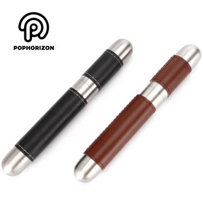 China High Quality Pophorizon Stainless Steel 304 Stainless Steel Cigar Tube Leather Cigar Tube Wholesale for sale