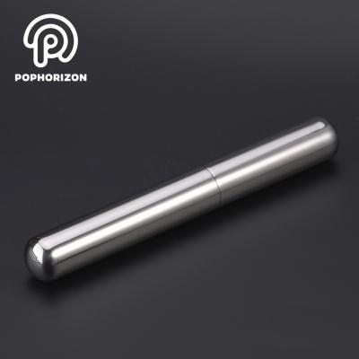 China Pophorizon High Sustainable Polished Silver Stainless Steel Cigar Tube for sale