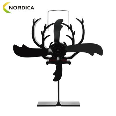 China 2019 Nordica HL-800D Aluminum Stove Fan 4 Blades Small House Heat Operated Fireplace Accessories Silencer for sale