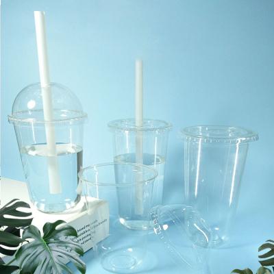 China Compostable bio PLA clear disposable PP PET cups drinking coffee milk tea cup biodegradable Customized Size for sale