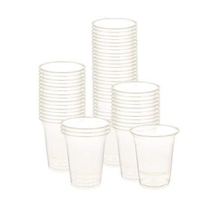 China Supplier Eco Friendly Disposable Milkshake Cafe Clear Biodegradable Pla Fiber Beverage Plastic Cups Coffee Customized Size for sale