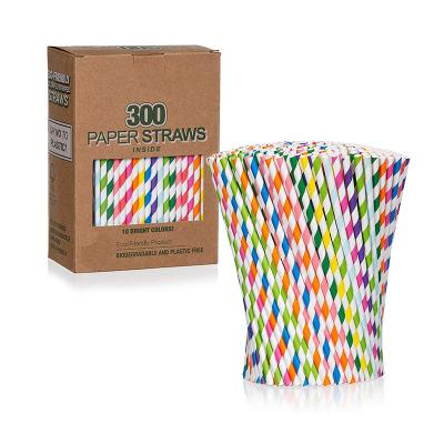 China STAIGHT Custom wholesale  disposable biodegradable straw eco friendly paper drinking straws for sale