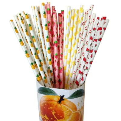 China Paper Custom Disposable Juice Paper Drinking Straws Biodegradable Milk Tea Plastic Straw for sale