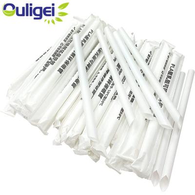 China Disposable Eco Friendly Environment Friendly Straw Not Plastic Biodegradable PLA Straight Straw With Individual Package for sale