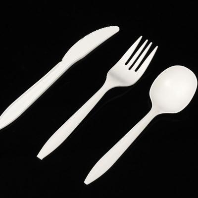 China Eco-friendly Eco Friendly Biodegradable Compostable Disposable Cornstarch PLA Cutlery Spoon Fork Knife Set for sale