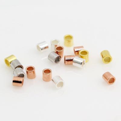 China Silver Jewelry Accessories S925 Crimp Tube Spacer Bead For Jewelry Findings for sale