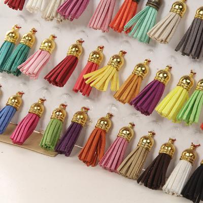 China Cute MINI Faux Suede Leather Cell Phone Keychain Tassel Apparel Decoration Tassel Trim for sale