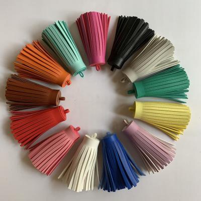 China Wholesale High Quality Short Fringe Microfiber 6cm Mobile Phone Jewelry PU Leather Tassel For Women Bags Or Key Chain for sale