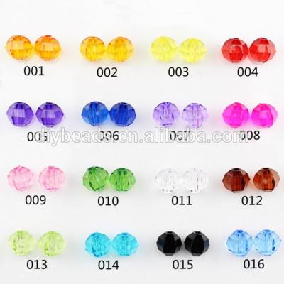 China Wholesale Acrylic Round Faceted Acrylic Beads For DIY Jewelry Making for sale