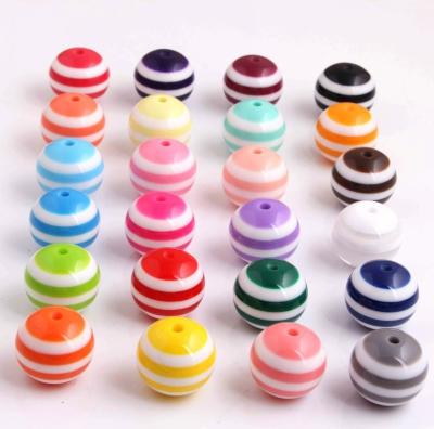 China For DIY Jewelry Handmade Accessory Wholesale Colored Stripe 20mm Acrylic Beads For DIY Jewelry Handmade Accessory for sale