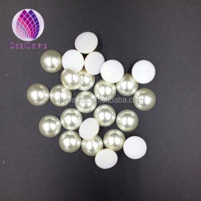 China Wholesale 8mm Imitation Pearl Shiny White Imitation Pearl Super Luster Acrylic Beads Half for sale