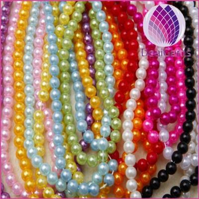 China Jewelry 6mm Imitation Pearl ABS Plastic Round Beads Chain For Clothing Decoration for sale