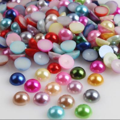 China Movable pearl beauty pearl flat back ABS half round pearl pearl wholesale acrylic plastic imitation nail for sale