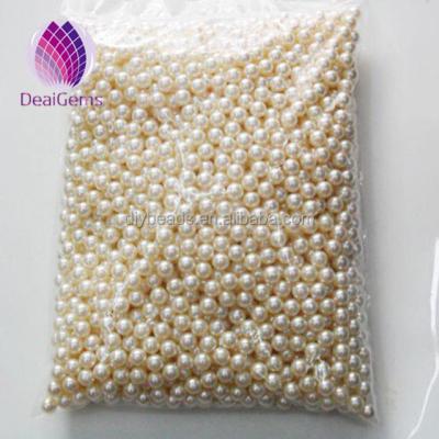 China Acrylic Off White 6mm Round No Hole Imitation Pearl Acrylic Beads for sale