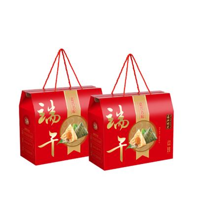 China Recycled materials manufacturers custom color cake gift box zongzi agricultural products carton portable corrugated paper custom for sale