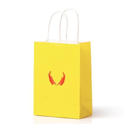 China Recyclable Paper Bag Recyclable Packaging Stain Kraft Paper Bag Portable Eco Friendly Customizable Shopping Bag for sale