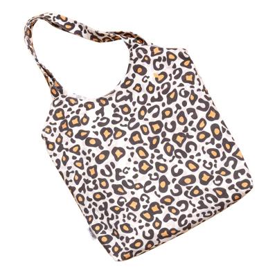 China Cotton Canvas Bag Women's Large Capacity One-shoulder Student Handbag Leopard Print Messenger Bag Canvas Bag New for sale