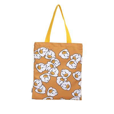 China Cute Yellow Cotton Duck Canvas Small Bag For Daily Use Shopping And Hanging Pure Cotton Cloth Bag for sale