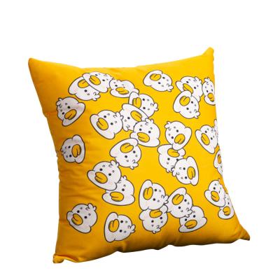 China Original Cartoon Duck Short Down Yellow Throw Pillow Anti Dust Mite Living Room Sofa Office Pillow Removable and Washable Cushion for sale