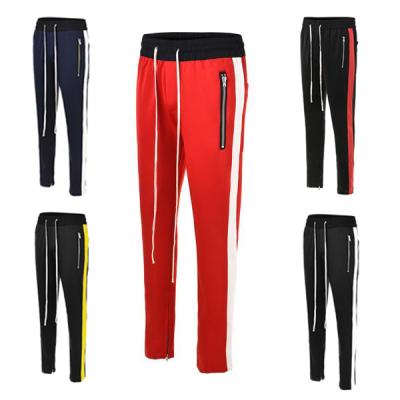 China Wholesale Gym Anti-pilling Slim Fit Track Pants Custom Designs Mens Fashion Hip Hop Side Stripe Pants for sale