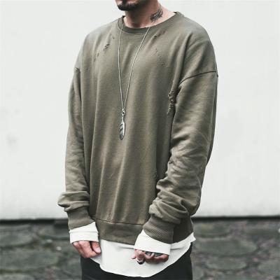 China Anti-Shrink Custom Design Oversized Wholesale Price Mens Sports Sweater Hoodies Bases To Destroy Hole Sweatshirts for sale